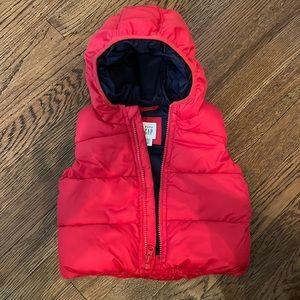 Baby Gap. Red puffer vest, size 12-18 months